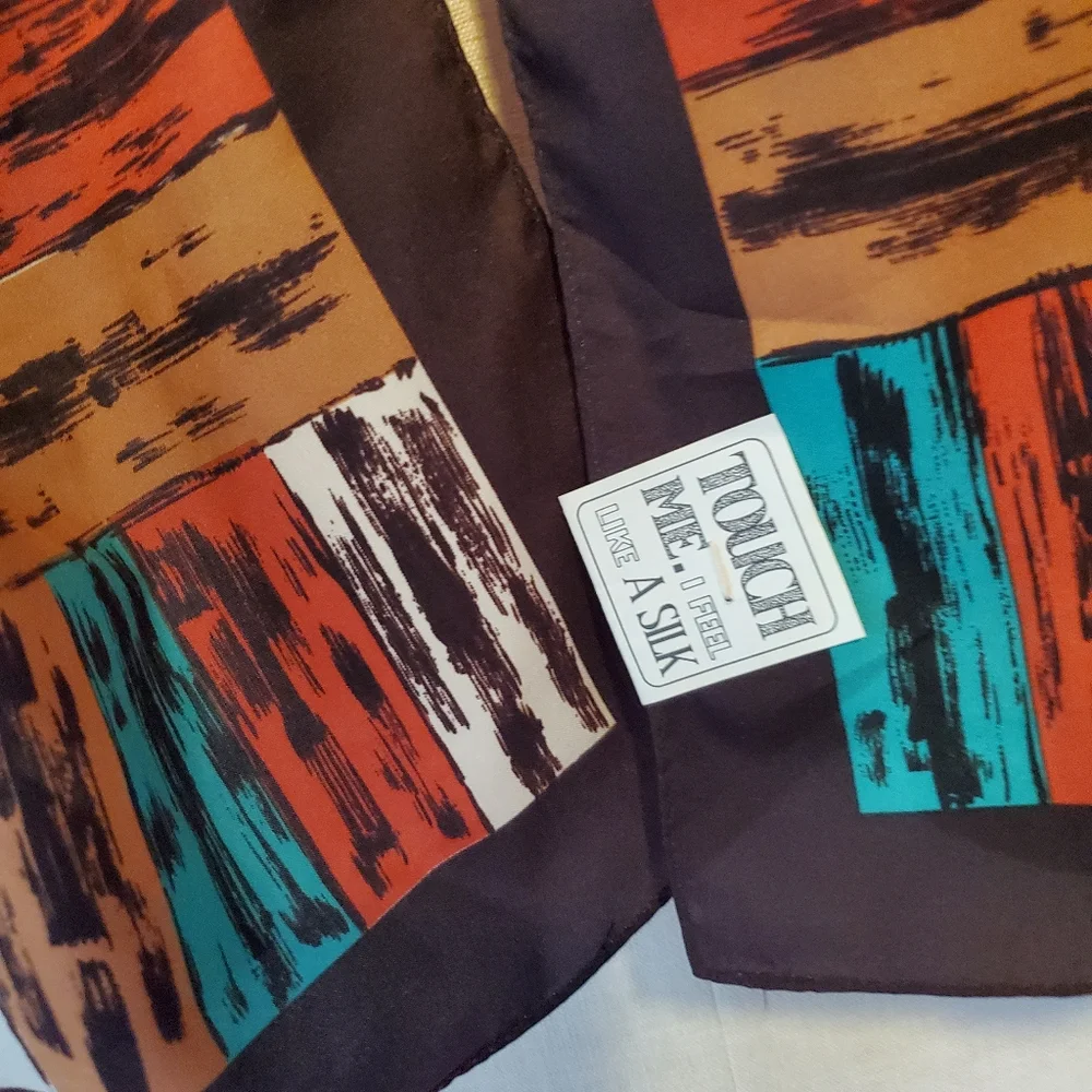 Vintage Elorian Original  Stripe neutral tones scarf